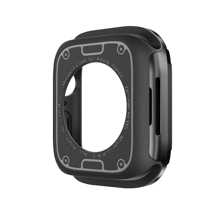 For Apple Watch Series 6 / 5 / 4 / SE 44mm 2-in-1 PC Hybrid TPU Armor Watch Case(Black) by buy2fix