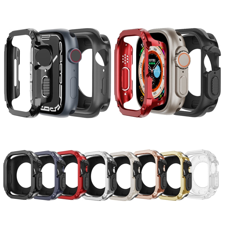 For Apple Watch Series 9 / 8 / 7 41mm 2-in-1 PC Hybrid TPU Armor Watch Case(Transparent) - Watch Cases by buy2fix | Online Shopping UK | buy2fix