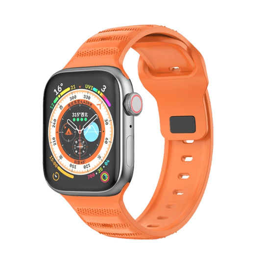 For Apple Watch SE 44mm Dot Texture Fluororubber Watch Band(Orange) - Watch Bands by buy2fix | Online Shopping UK | buy2fix