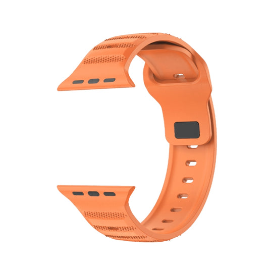 For Apple Watch SE 44mm Dot Texture Fluororubber Watch Band(Orange) - Watch Bands by buy2fix | Online Shopping UK | buy2fix