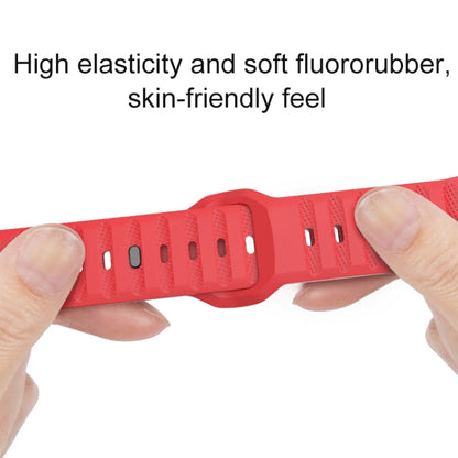 For Apple Watch SE 44mm Dot Texture Fluororubber Watch Band(Orange) - Watch Bands by buy2fix | Online Shopping UK | buy2fix