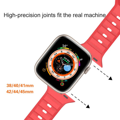 For Apple Watch SE 44mm Dot Texture Fluororubber Watch Band(Orange) - Watch Bands by buy2fix | Online Shopping UK | buy2fix