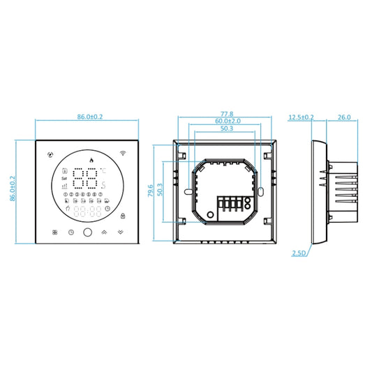 BHT-008GCLW 95-240V AC 5A Smart Home Boiler Heating LED Thermostat With WiFi(Black) - Thermostat & Thermometer by buy2fix | Online Shopping UK | buy2fix