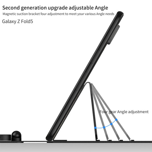 For Samsung Galaxy Z Fold5 GKK Gear Adjustment Bluetooth Keyboard + Pen + Mouse + Case Set(Black) - For Samsung by GKK | Online Shopping UK | buy2fix