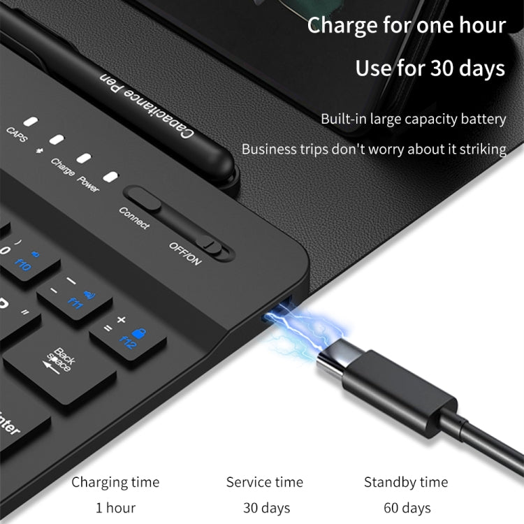 For Samsung Galaxy Z Fold5 GKK Gear Adjustment Bluetooth Keyboard + Pen + Mouse + Case Set(Brown) - Samsung Keyboard by GKK | Online Shopping UK | buy2fix