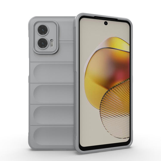 For Motorola Moto G73 5G Magic Shield TPU + Flannel Phone Case(Grey)