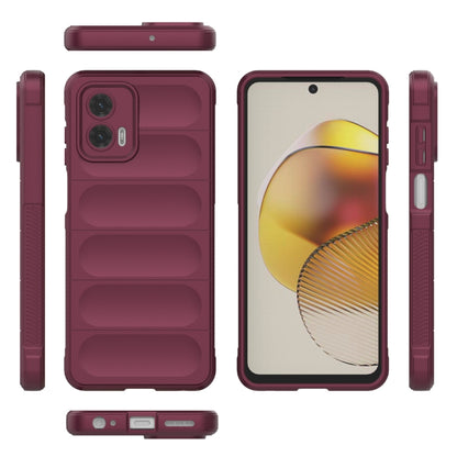 For Motorola Moto G73 5G Magic Shield TPU + Flannel Phone Case(Grey) - Motorola Cases by buy2fix | Online Shopping UK | buy2fix