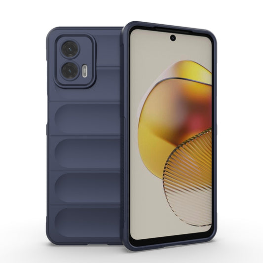 For Motorola Moto G73 5G Magic Shield TPU + Flannel Phone Case(Dark Blue) - Motorola Cases by buy2fix | Online Shopping UK | buy2fix