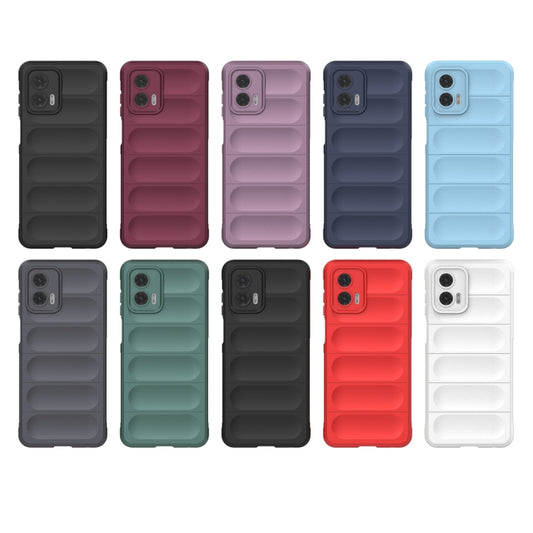 For Motorola Moto G73 5G Magic Shield TPU + Flannel Phone Case(Dark Blue) - Motorola Cases by buy2fix | Online Shopping UK | buy2fix
