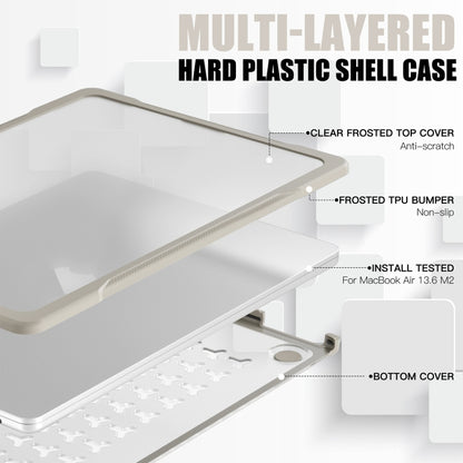 For MacBook Air 13.6 inch A2681 2022 / M3 2024 A3113 / M4 2025 A3240 Translucent Laptop Protective Case(Khaki) - MacBook Air Cases by buy2fix | Online Shopping UK | buy2fix