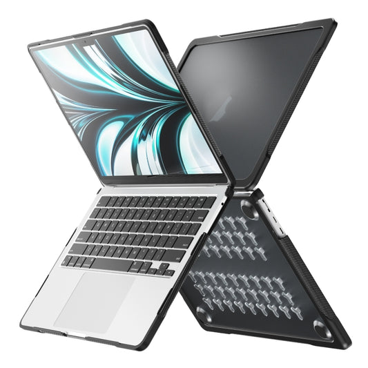 For MacBook Air 13.6 inch A2681 2022 / M3 2024 A3113 / M4 2025 A3240 Translucent Laptop Protective Case(Transparent Black) - MacBook Air Cases by buy2fix | Online Shopping UK | buy2fix