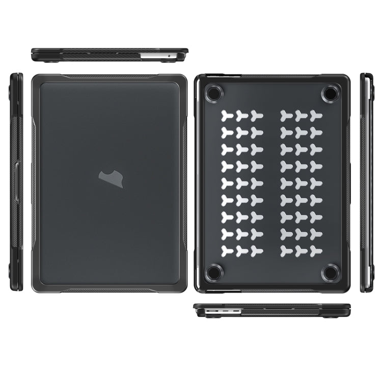 For MacBook Air 13.6 inch A2681 2022 / M3 2024 A3113 / M4 2025 A3240 Translucent Laptop Protective Case(Transparent Black) - MacBook Air Cases by buy2fix | Online Shopping UK | buy2fix