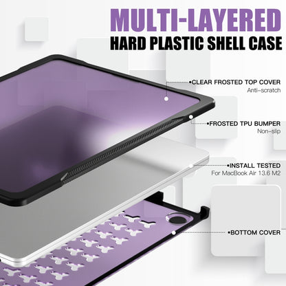 For MacBook Air 13.6 inch A2681 2022 / M3 2024 A3113 / M4 2025 A3240 Translucent Laptop Protective Case(Purple) - MacBook Air Cases by buy2fix | Online Shopping UK | buy2fix