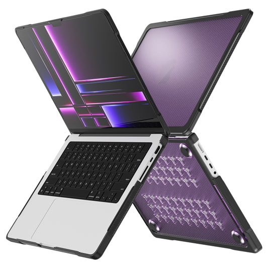 For MacBook Pro 14.2 inch 2023 / 2021 Dot Translucent Laptop Protective Case(Transparent Purple) by buy2fix