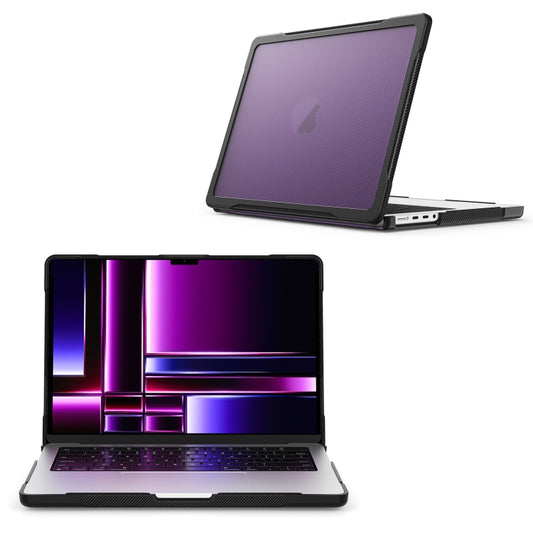For MacBook Pro 14.2 inch 2023 / 2021 Dot Translucent Laptop Protective Case(Transparent Purple) by buy2fix