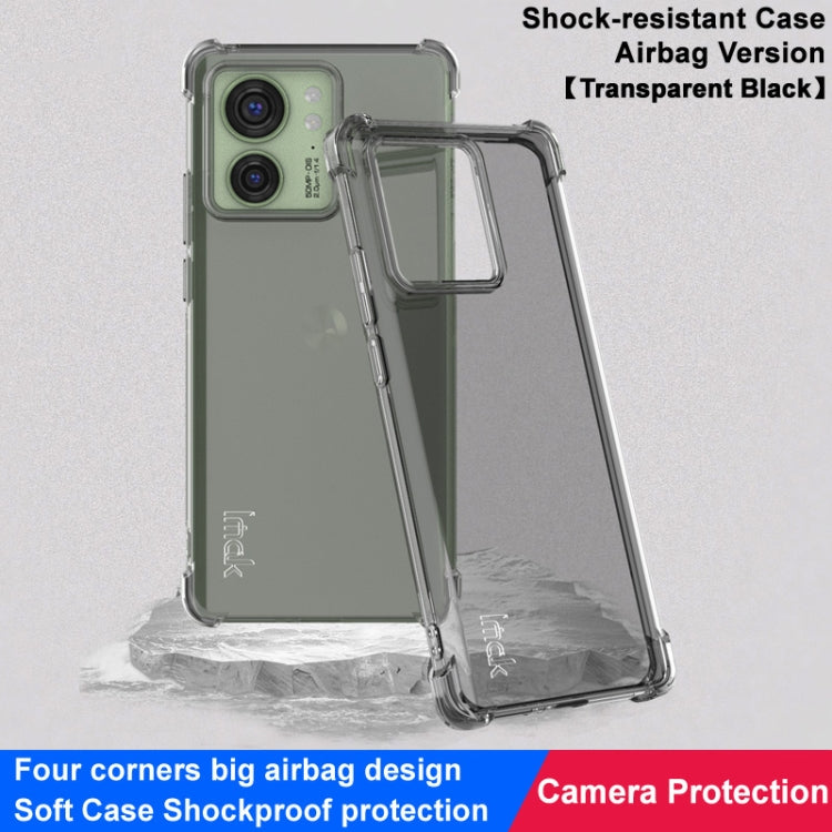 For Motorola Edge 40 5G imak Shockproof Airbag TPU Phone Case(Transparent Black) by imak