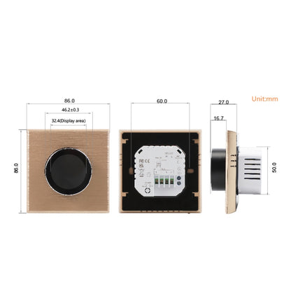 BHT-7000-GCLZB 240V AC 3A Smart Knob Thermostat Dry Junction Controller with Zigbee(Gold) - Thermostat & Thermometer by buy2fix | Online Shopping UK | buy2fix