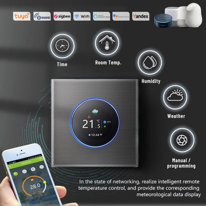 BHT-7000-GCLZB 240V AC 3A Smart Knob Thermostat Dry Junction Controller with Zigbee(Gold) - Thermostat & Thermometer by buy2fix | Online Shopping UK | buy2fix