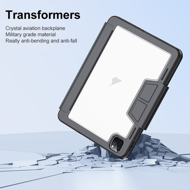 For iPad 2025 / 2022 Deformation Buckle Leather Smart Tablet Case(Black) - iPad 2025 / 2022 Cases by buy2fix | Online Shopping UK | buy2fix