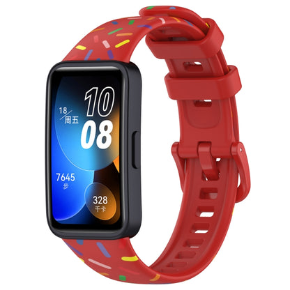 For Huawei Band 10 / 9 / 8 Sports Rainbow Dots Silicone Watch Band(Red) by buy2fix