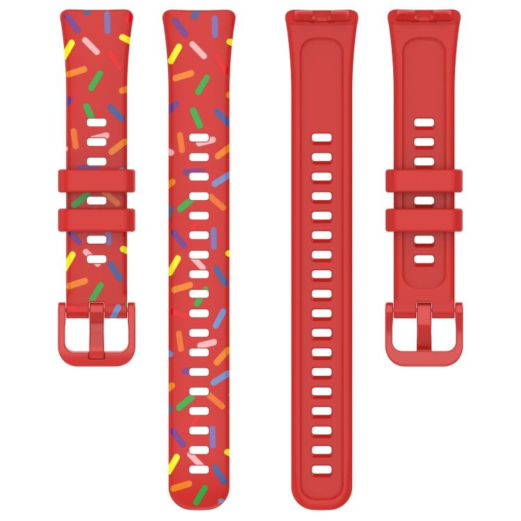 For Huawei Band 10 / 9 / 8 Sports Rainbow Dots Silicone Watch Band(Red) by buy2fix