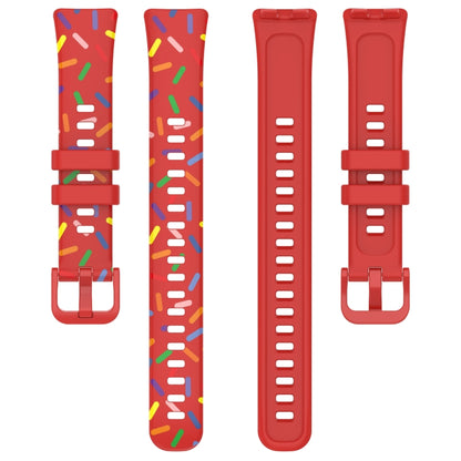 For Huawei Band 10 / 9 / 8 Sports Rainbow Dots Silicone Watch Band(Red) by buy2fix