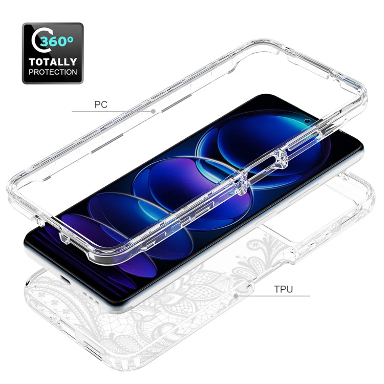 For Xiaomi Redmi Note 12 Pro 5G Transparent Painted Phone Case(White Flower) by buy2fix