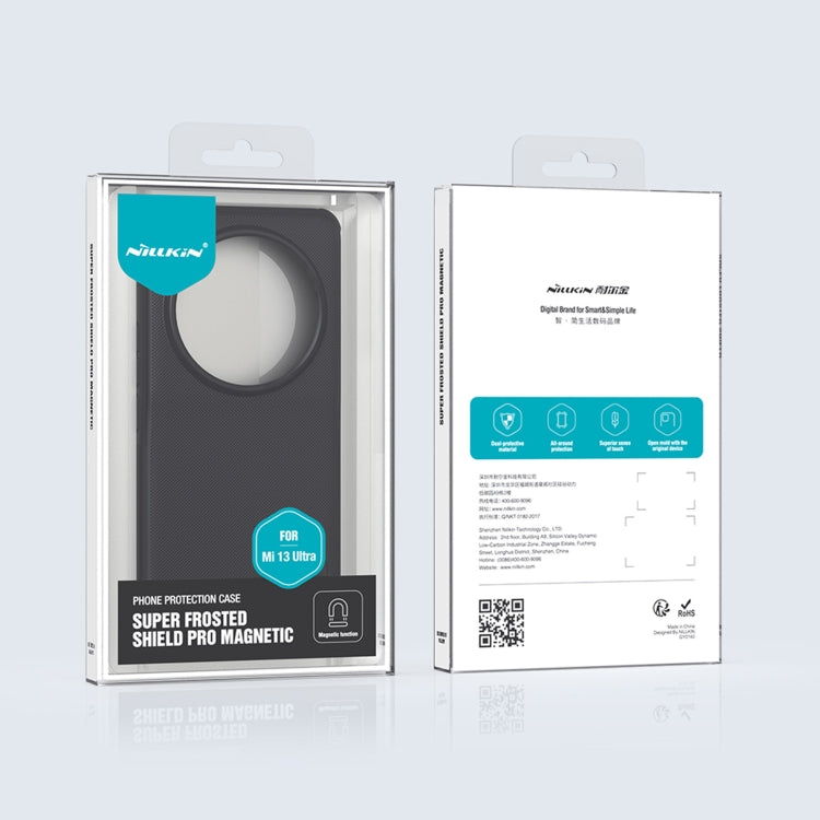 For Xiaomi 13 Ultra NILLKIN Frosted Shield Pro Magnetic Magsafe Phone Case(Black) - Xiaomi Cases by NILLKIN | Online Shopping UK | buy2fix