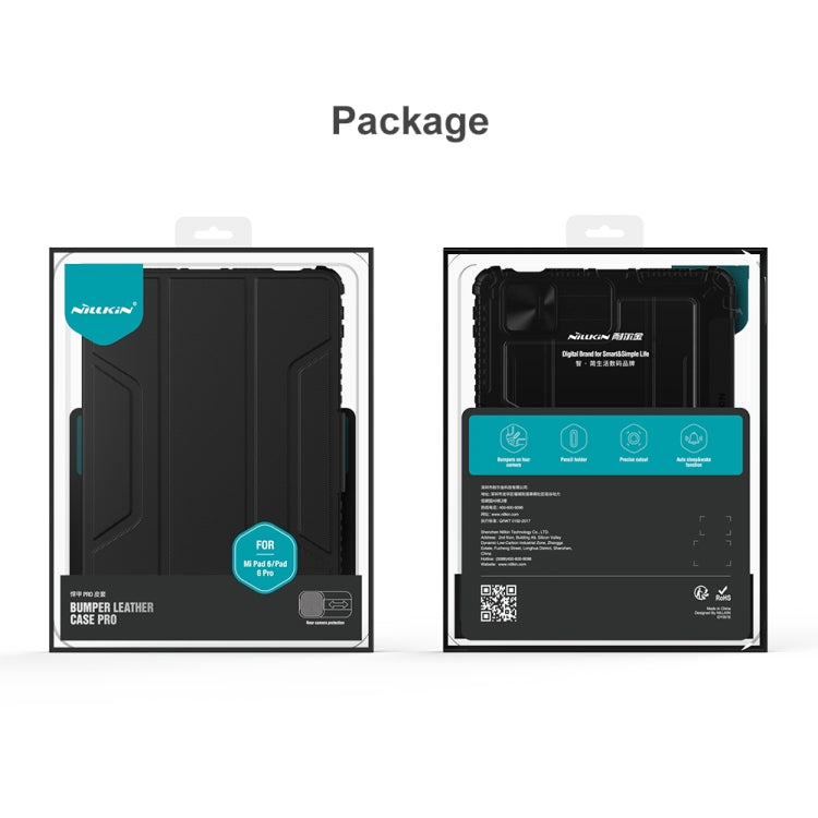 For Xiaomi Pad 6 / Pad 6 Pro NILLKIN Bumper Pro Camshield Tablet Leather Case(Black) - More Tablet Cases by NILLKIN | Online Shopping UK | buy2fix