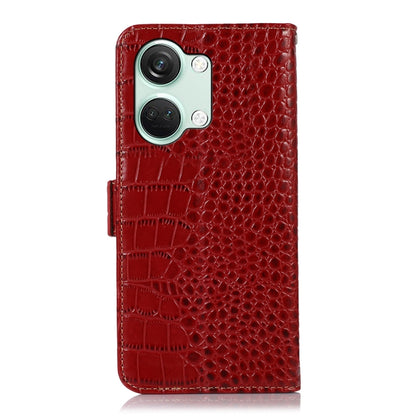 For OnePlus Nord 3 / Ace 2V Crocodile Top Layer Cowhide Leather Phone Case(Red) by buy2fix