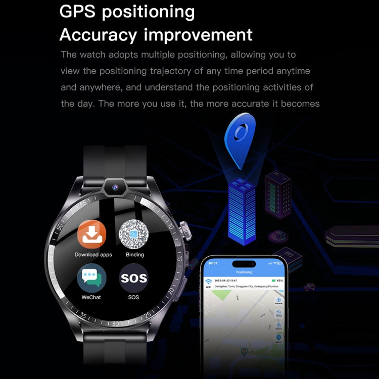 L01 1.43 inch IP67 Waterproof 4G Android 9.0 Smart Watch Support Face Recognition / GPS, Specification:4G+128G(Black) by buy2fix
