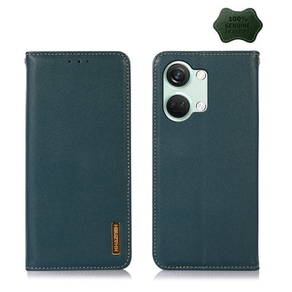 For OnePlus Nord 3 / Ace 2V KHAZNEH Nappa Top Layer Cowhide Leather Phone Case(Green) by buy2fix