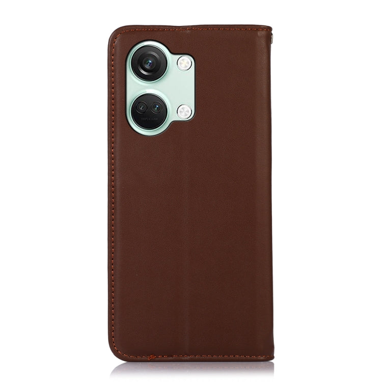 For OnePlus Nord 3 / Ace 2V KHAZNEH Nappa Top Layer Cowhide Leather Phone Case(Brown) by buy2fix