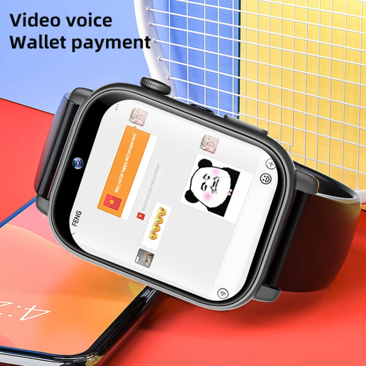 UNIWA X1S 1.9 inch IP67 Waterproof 4G Android 8.1 Dual Cameras Smart Watch Support Temperature Measurement, Specification:1G+8G(Black) by buy2fix