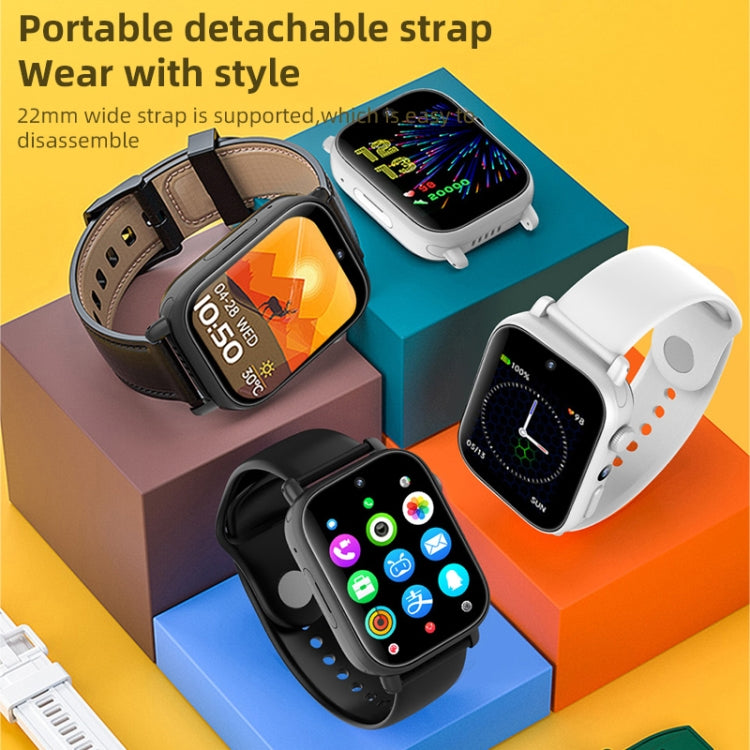 UNIWA X1S 1.9 inch IP67 Waterproof 4G Android 8.1 Dual Cameras Smart Watch Support Temperature Measurement, Specification:1G+8G(Black) by buy2fix