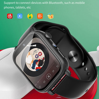 UNIWA X1S 1.9 inch IP67 Waterproof 4G Android 8.1 Dual Cameras Smart Watch Support Temperature Measurement, Specification:1G+8G(Black) by buy2fix