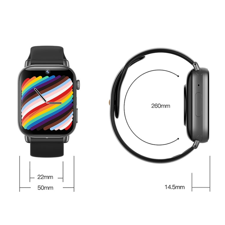 UNIWA X1S 1.9 inch IP67 Waterproof 4G Android 8.1 Dual Cameras Smart Watch Support Temperature Measurement, Specification:1G+8G(Black) by buy2fix