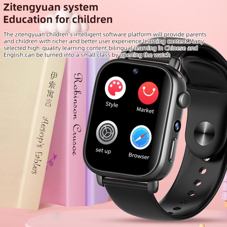 UNIWA X1S 1.9 inch IP67 Waterproof 4G Android 8.1 Dual Cameras Smart Watch Support Temperature Measurement, Specification:1G+8G(Black) by buy2fix