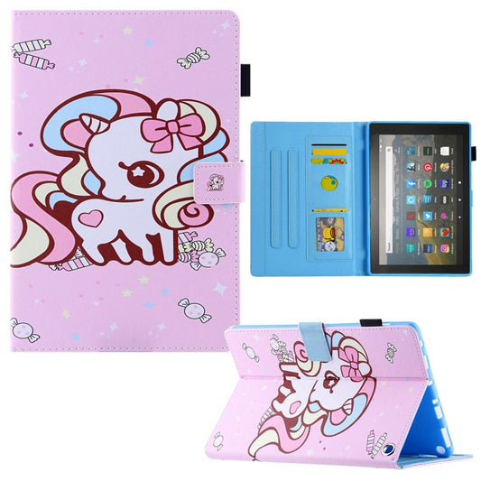 For Amazon Fire Max 11 2023 Colored Drawing Smart Leather Tablet Case(Candy Unicorn) - Amazon by buy2fix | Online Shopping UK | buy2fix
