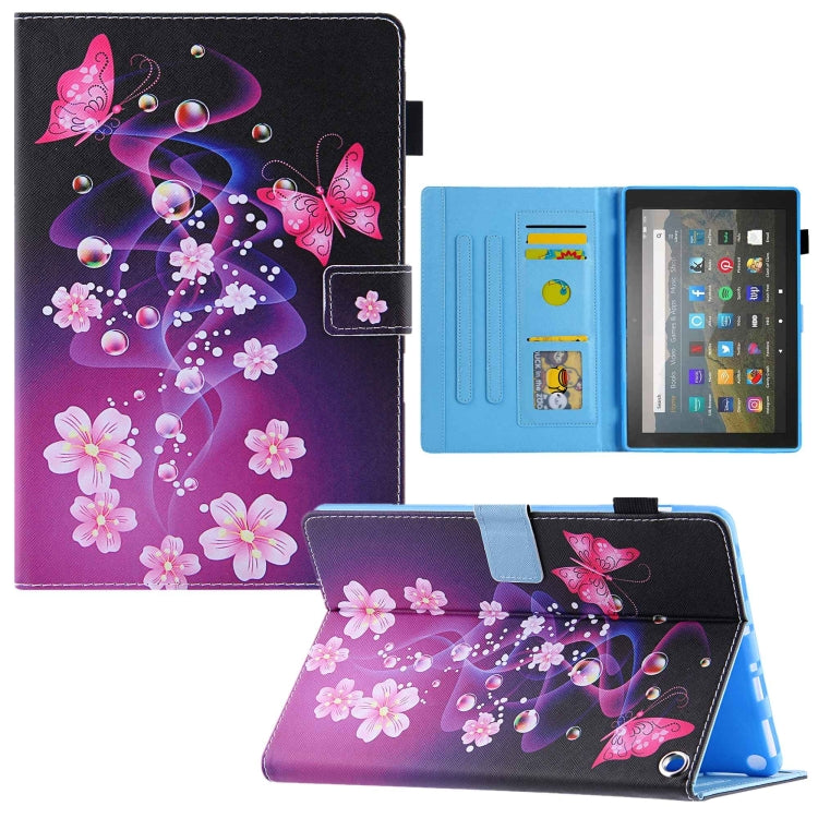 For Amazon Fire Max 11 2023 Colored Drawing Leather Smart Tablet Case(Dual Pink Butterflies) - Amazon by buy2fix | Online Shopping UK | buy2fix
