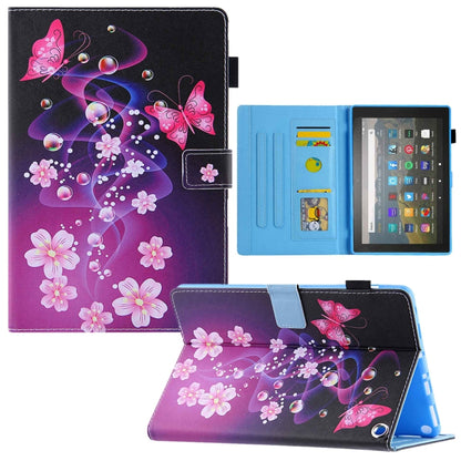 For Amazon Fire Max 11 2023 Colored Drawing Leather Smart Tablet Case(Dual Pink Butterflies) - Amazon by buy2fix | Online Shopping UK | buy2fix