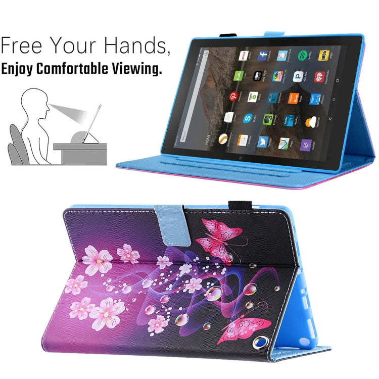 For Amazon Fire Max 11 2023 Colored Drawing Leather Smart Tablet Case(Dual Pink Butterflies) - Amazon by buy2fix | Online Shopping UK | buy2fix