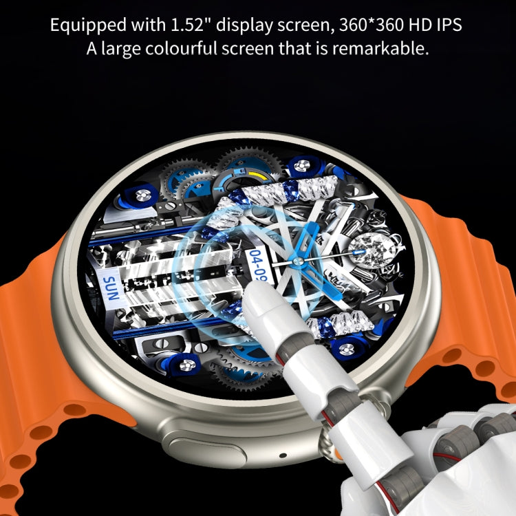 Z78 Ultra 1.52 inch Round Screen HD Smart Watch Supports Heart Rate/Blood Oxygen Monitoring(Orange) by buy2fix