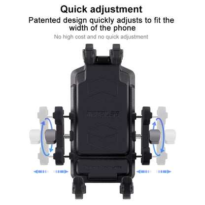 MOTOSLG Crab Motorcycle Phone Clamp Bracket M10 Ballhead Mount(Black) - Holder by MOTOLSG | Online Shopping UK | buy2fix