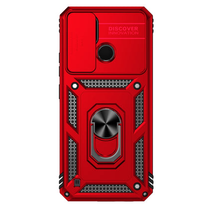 For Realme C21Y / C25Y Sliding Camshield Holder Phone Case(Red) - Realme Cases by buy2fix | Online Shopping UK | buy2fix
