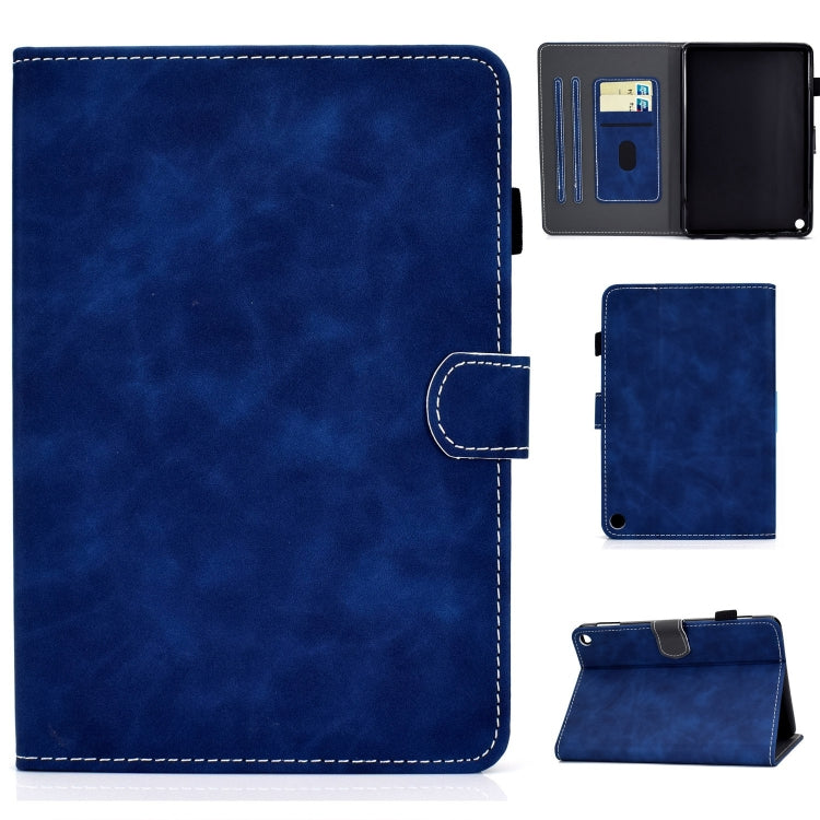 For Amazon Fire Max 11 2023 Cowhide Texture Smart Leather Tablet Case(Blue) - Amazon by buy2fix | Online Shopping UK | buy2fix