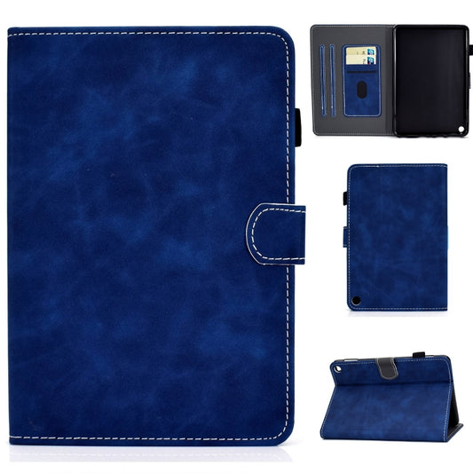 For Amazon Fire Max 11 2023 Cowhide Texture Smart Leather Tablet Case(Blue) - Amazon by buy2fix | Online Shopping UK | buy2fix