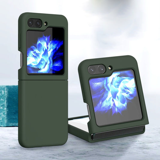 For Samsung Galaxy Z Flip5 Silicone Skin Feel Folding Phone Case(Dark Green) - Galaxy Z Flip5 Cases by buy2fix | Online Shopping UK | buy2fix