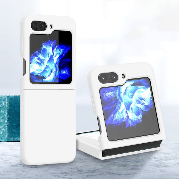 For Samsung Galaxy Z Flip5 Silicone Skin Feel Folding Phone Case(White) - Galaxy Z Flip5 Cases by buy2fix | Online Shopping UK | buy2fix