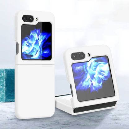 For Samsung Galaxy Z Flip5 Silicone Skin Feel Folding Phone Case(White) - Galaxy Z Flip5 Cases by buy2fix | Online Shopping UK | buy2fix